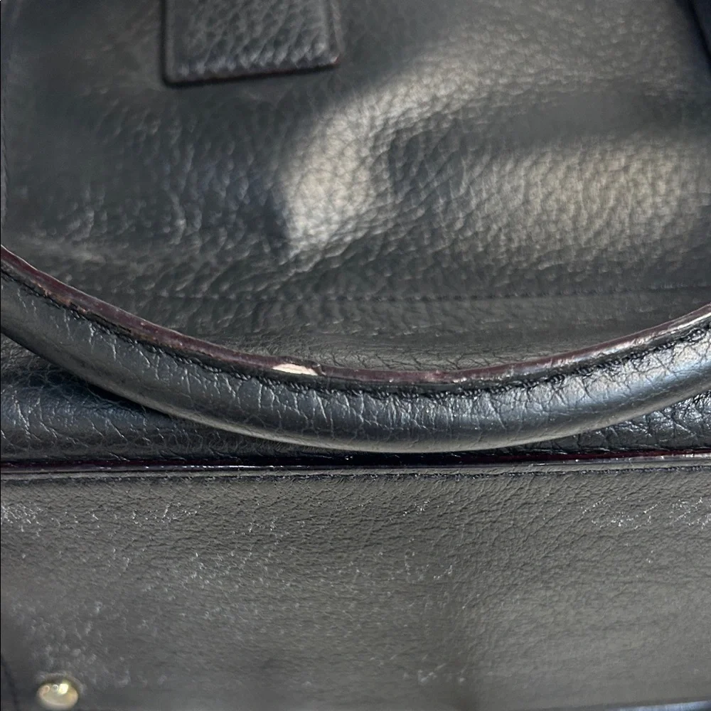 Kate Spade Black Textured Leather Tote Minimalist Fashion